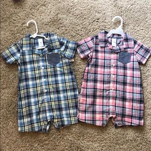 Two one piece baby outfits